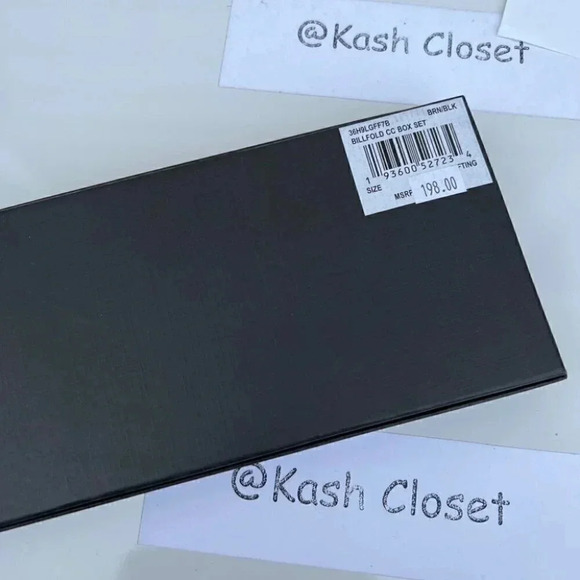 Michael Kors Mens Wallet Card case Box Set- Brown - Picture 7 of 7